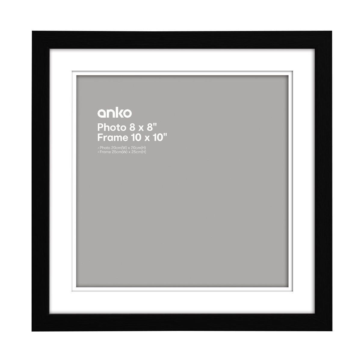 Nice Photo Frame 8in. x 8in. (20cm x 20cm), Black Kmart