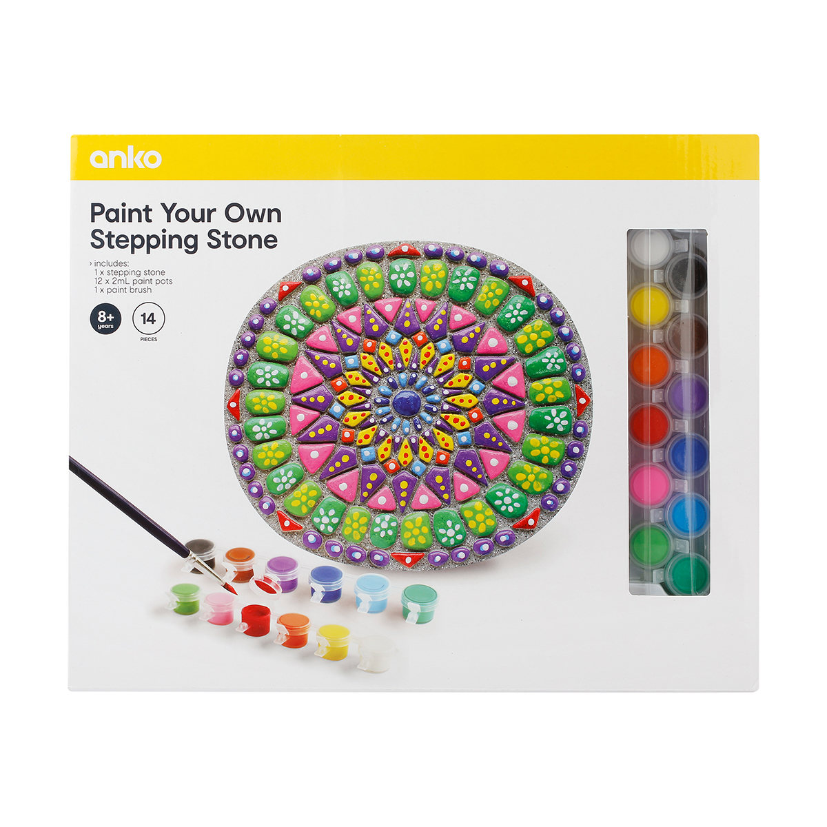 14 Piece Paint Your Own Stepping Stone Set