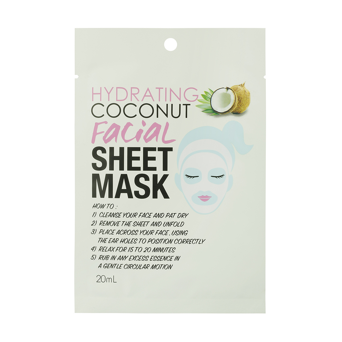 Facial Sheet Mask Hydrating Coconut, 20ml Kmart