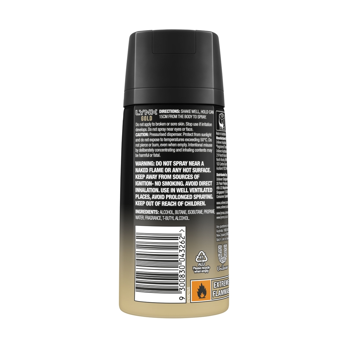 Lynx Gold Deodorant Body Spray 155ml Kmart