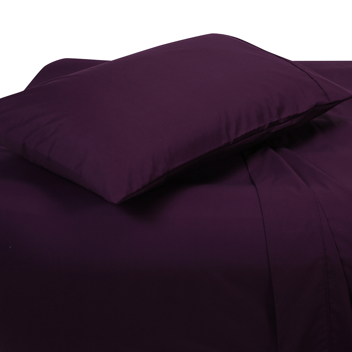 225 Thread Count Sheet Set Single Bed, Damson Kmart