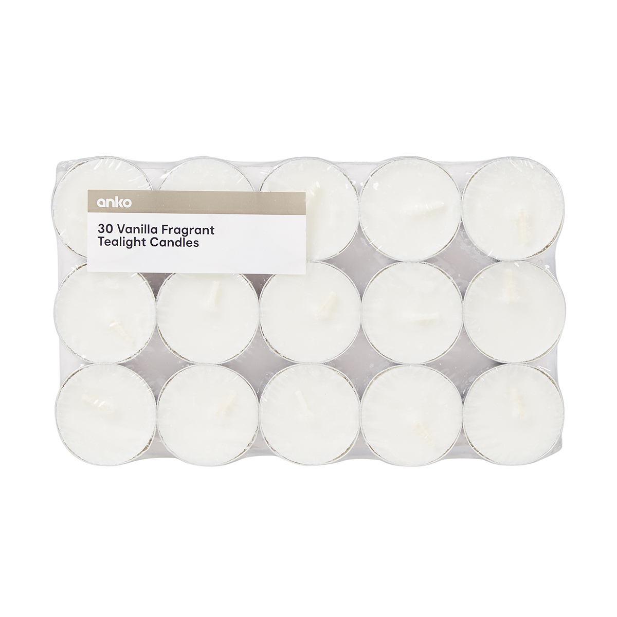30 Vanilla Fragrant Tealight Candles Kmart
