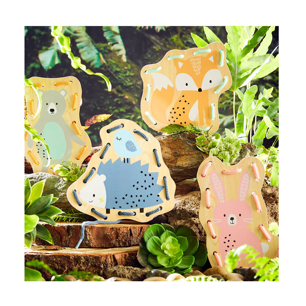 Wooden Animals Threading Set Kmart