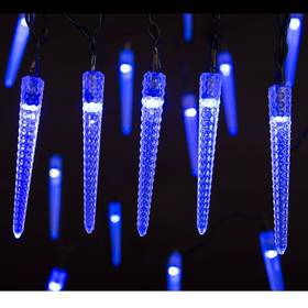 Outdoor Solar Icicle String Lights - 24 LED Bulbs Kmart