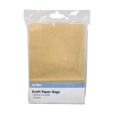 20 Pack Diy Kraft Paper Bags Kmart - Diy Kraft Paper Bags