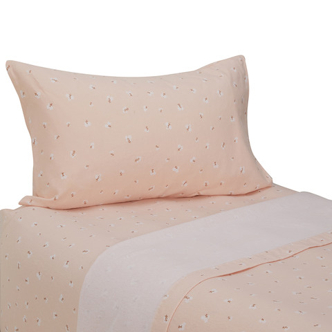 Cotton Flannelette Sheet Set Single, Rose Gold Bed Sheets Single
