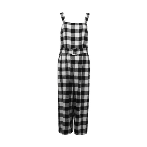 black and white gingham jumpsuit