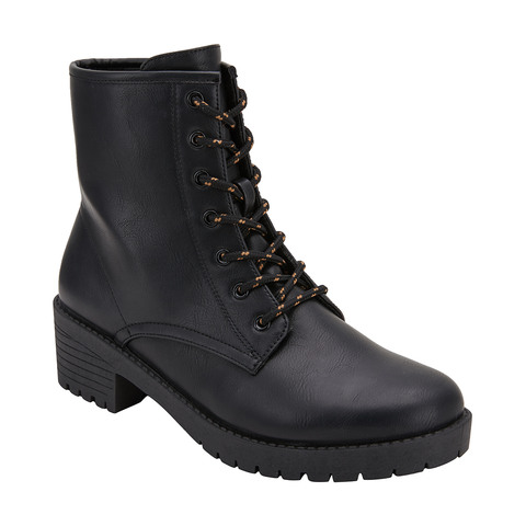 black womens boots lace up