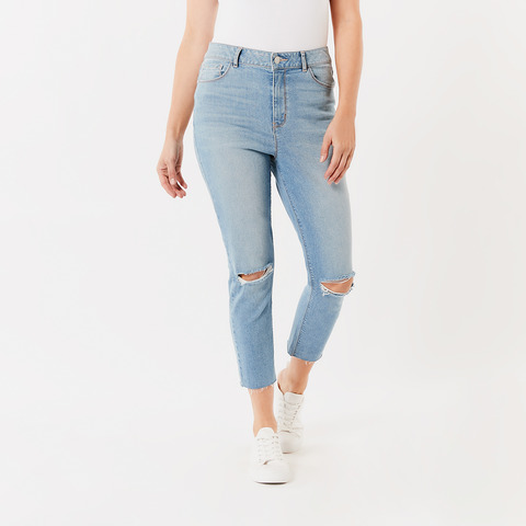 3/4 Distressed Skinny Jeans | Kmart