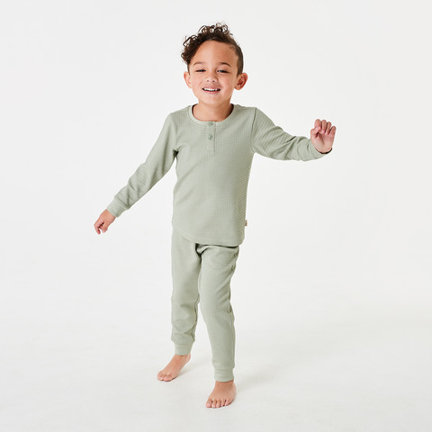 Organic Waffle Pyjama Set Kmart