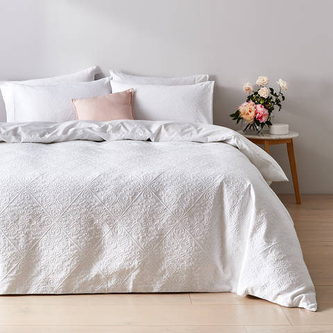 Gie Cotton Quilt Cover Set King Bed, White Cotton Duvet Cover King Size