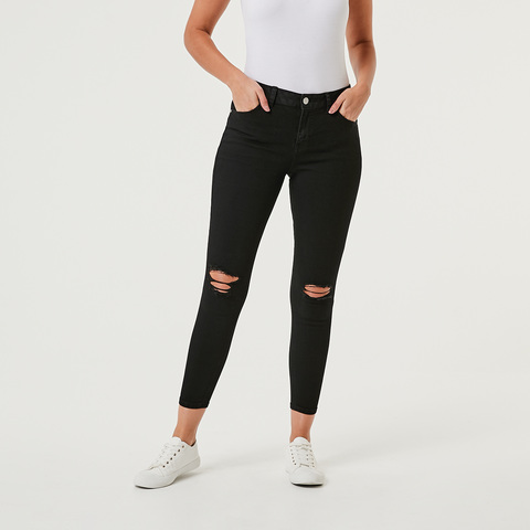 Mid Rise Distressed Jeans Kmart - black ripped skinny jeans roblox