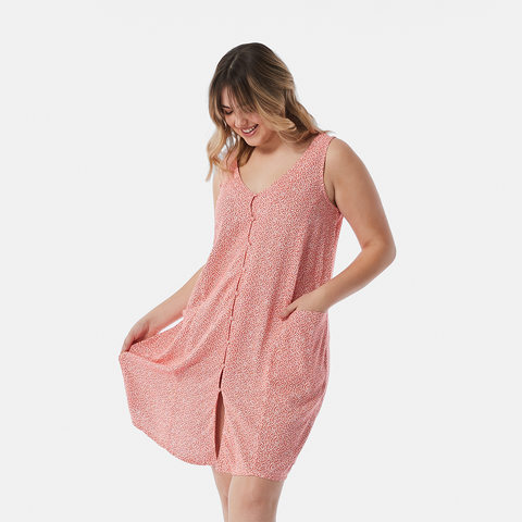 sleeveless button down dress