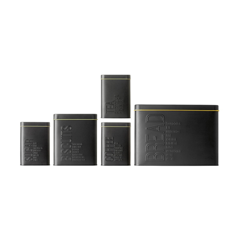 5 Matte Black Canisters