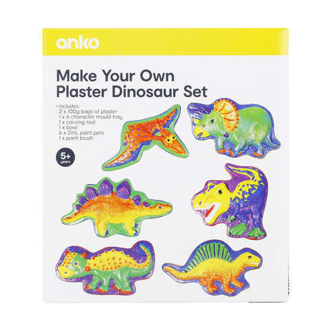 13 Piece Dino DIY Plaster and Paint Set