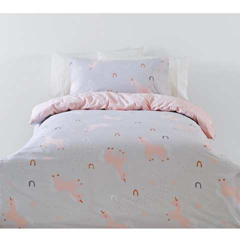 Unicorn Reversible Quilt Cover Set Single Bed Kmart