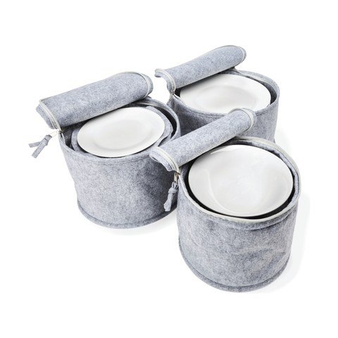 3 Piece Felt Dinnerware Storage Set Kmart