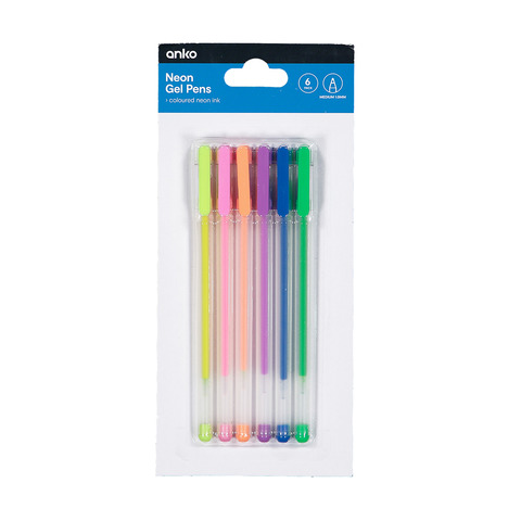 neon gel pens