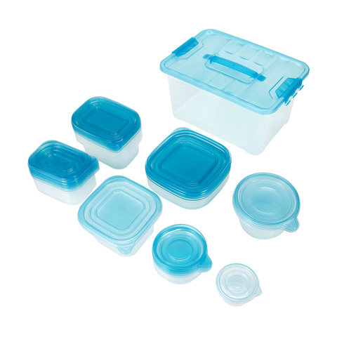 27 Piece Blue Clear Storage Containers, Clear Storage Containers Kmart