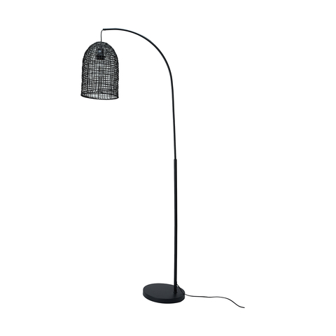 Black Rattan Shade Floor Lamp Kmart, Floor Lamp With Wicker Shade