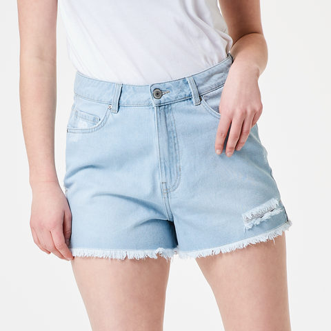 ripped blue jean shorts