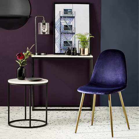 Shoptagr Velvet Chair Navy By Kmart