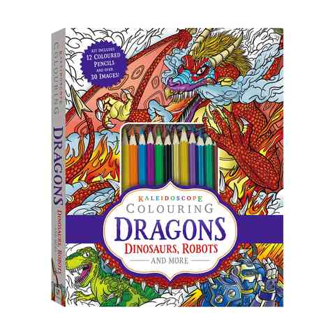Download Kaleidoscope Colouring Dragons Dinosaurs Robots And More Book Kmart