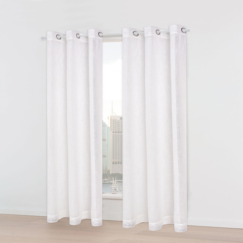 Bodrum Sheer Eyelet Curtain Pearl Kmart