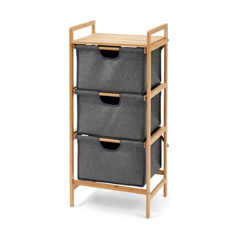 3 Drawer Unit With Bamboo Frame Kmart