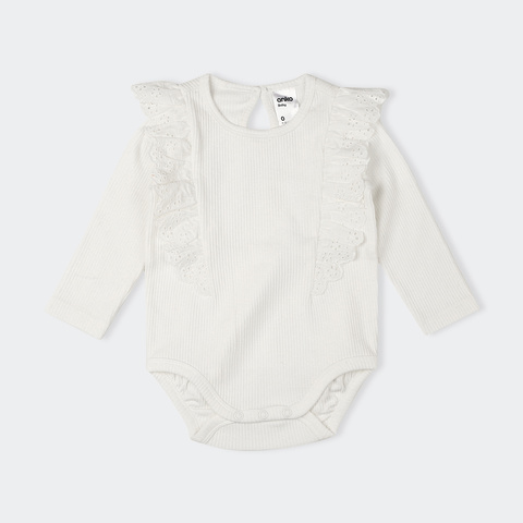 frill sleeve bodysuit baby