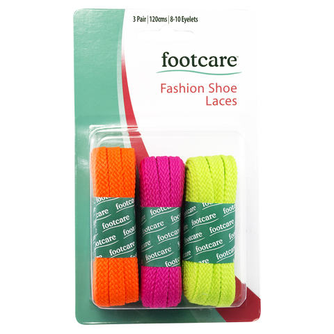 Footcare Fashion Shoe Laces - Set of 3 