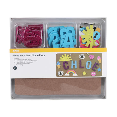 make your own name plate set kmart