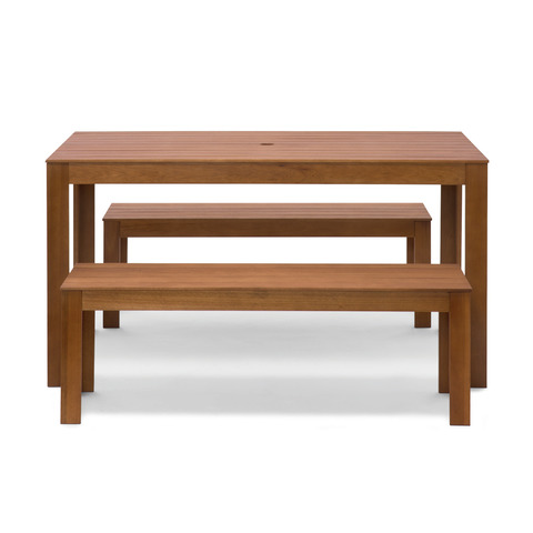Timber Dining Set Brown Kmart
