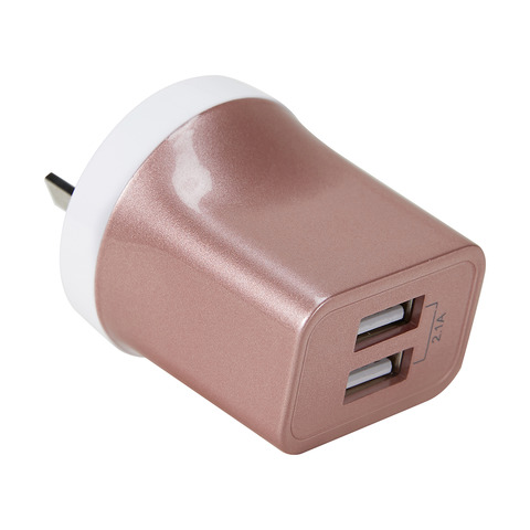 USB 2 Port Wall Charger - Rose Gold | Kmart