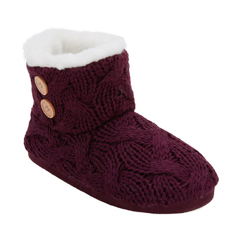 Elevated Cable Knit Slipper Boots | Kmart