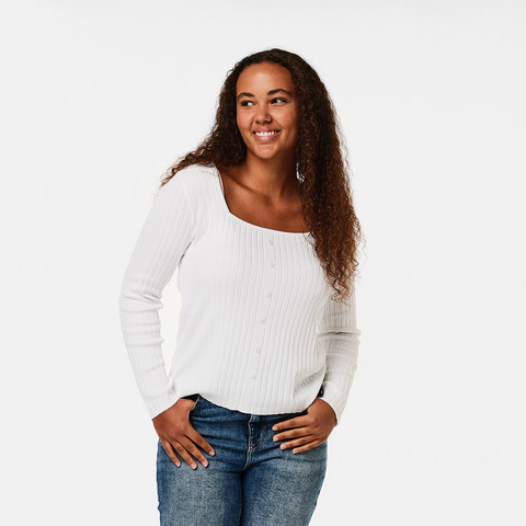 square neck long sleeve