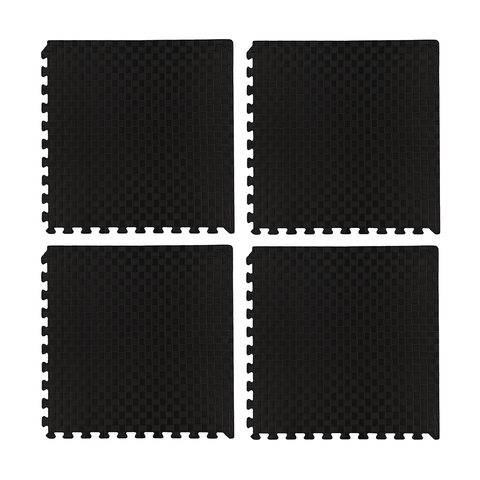 Eva Solid Floor Tiles 4 Pack Black Kmart