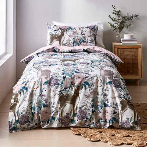 Forest Fawn Quilt Cover Set Single Bed Kmart