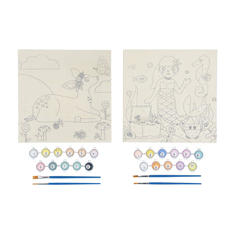 Paint By Number Wooden Set Assorted Kmart