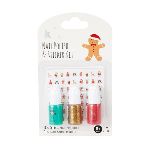 Kids Christmas Nail Polish Sticker Kit Gingerbread Kmart Kids Christmas Nail Polish Sticker Kit Gingerbread Kmart