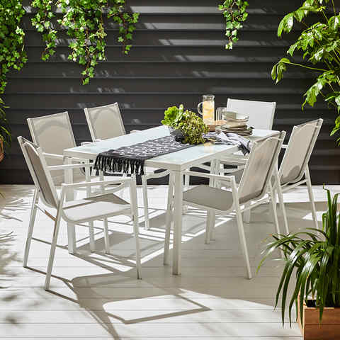 7 Piece Outdoor Dining Set White Kmart 7 Piece Outdoor Dining Set White Kmart, Kmart Outdoor Furniture