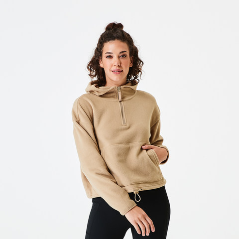 womens long fleece hoodie