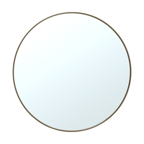 Large Brass Look Round Mirror