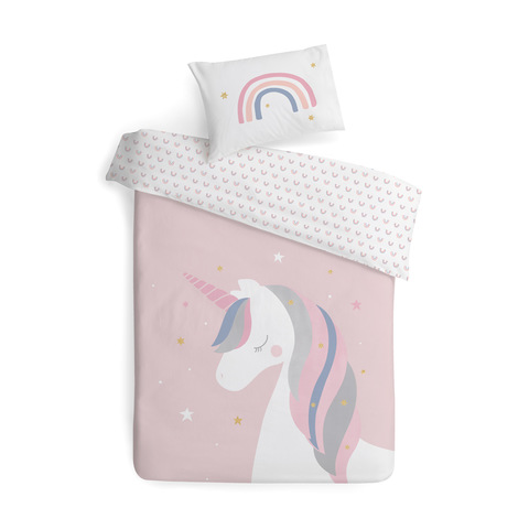 100 Percent Cotton Cot Quilt Cover Set Unicorn Kmart