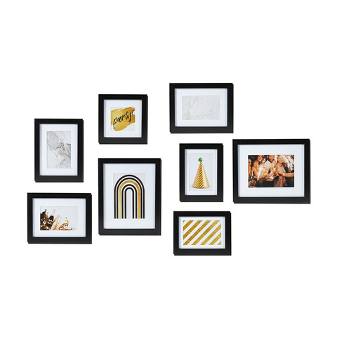 8 Piece Wall Photo Frame Set Black Kmart