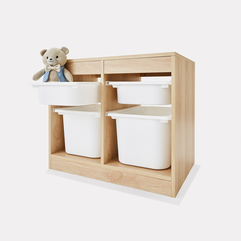 Kids Storage Unit With 4 Tubs Oak Look, Kmart Box Shelves