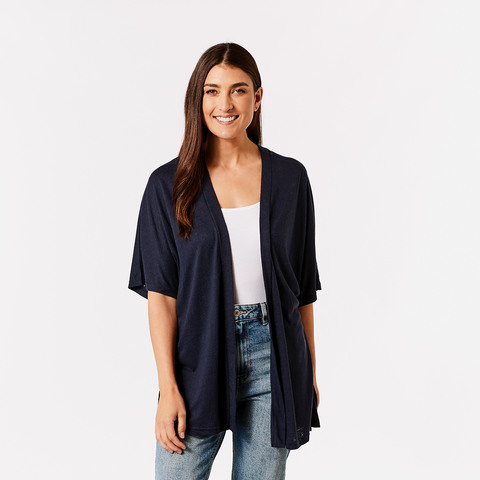 short navy cardigan
