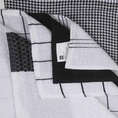 5 Black & White Terry Tea Towels | Kmart