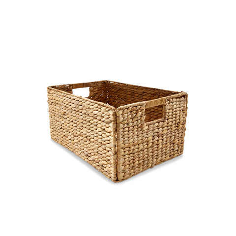 36cm x 24CM, 10 CM DEEP MEDIUM rectangle brown Cane basket with handle 