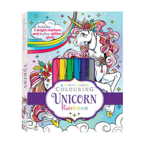 Download Kaleidoscope Colouring Unicorn Rainbows Activity Book Kmart